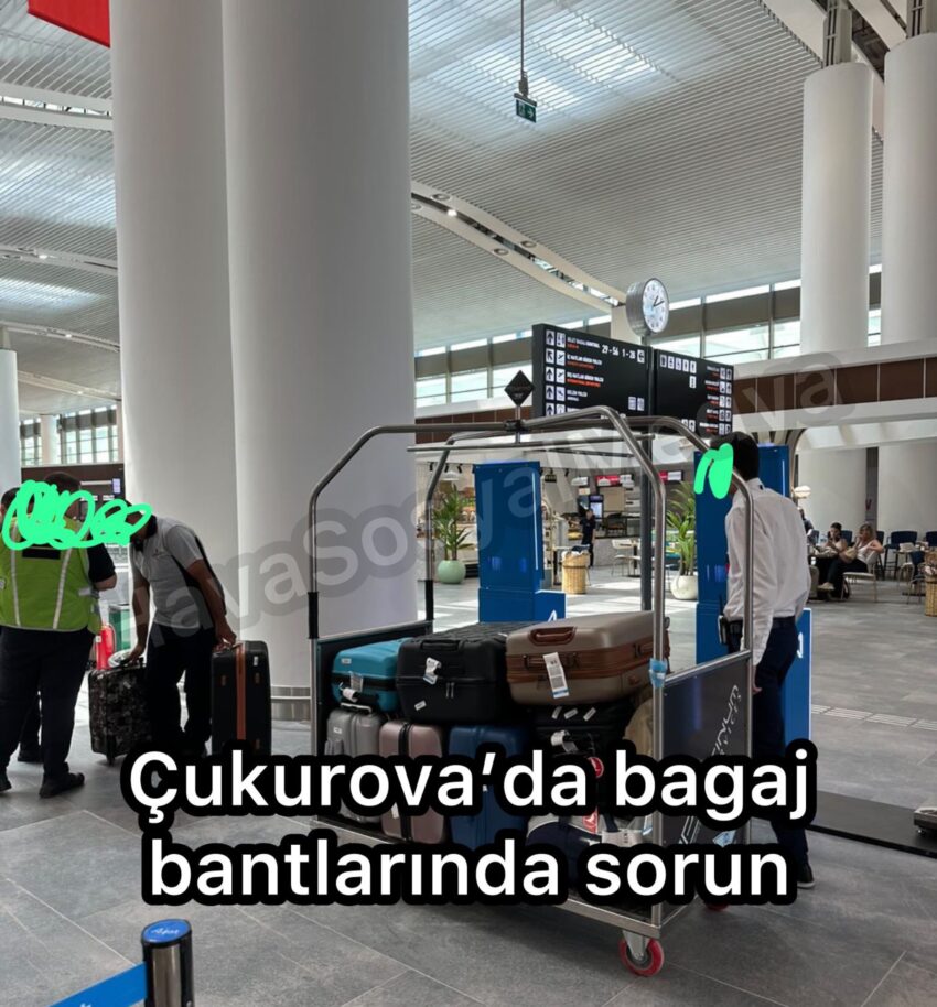 Çukurova Havalimanı’nda Bagaj Bantlarında Yaşanan Sorun Devam Ediyor