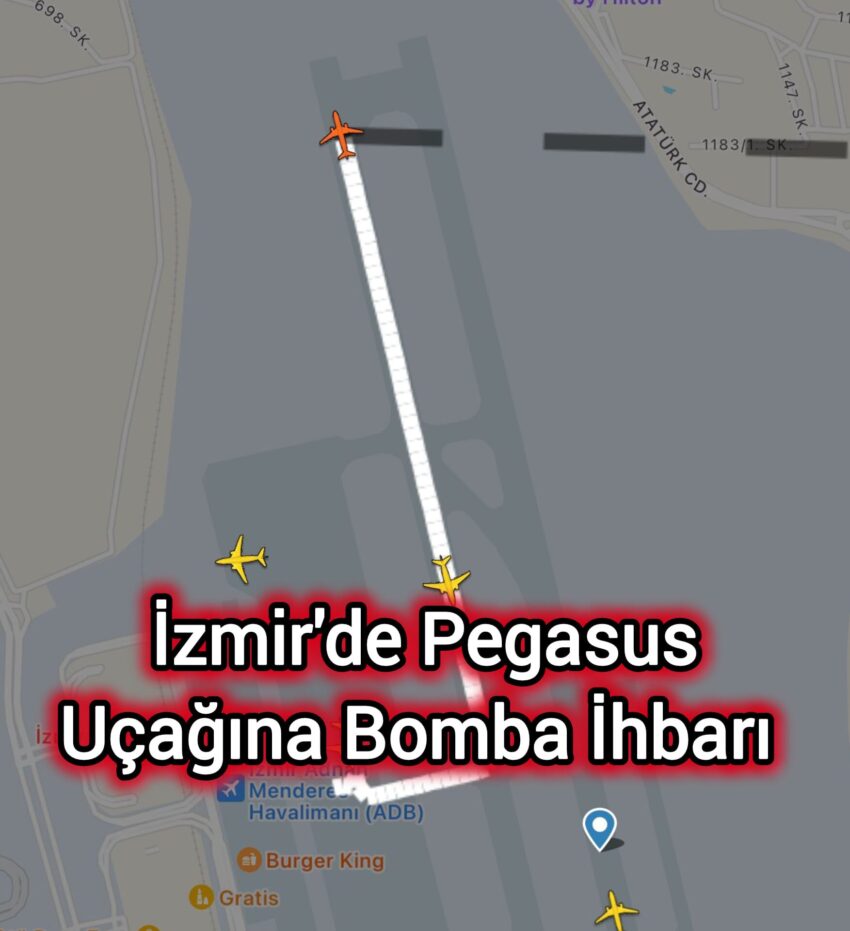 İzmir’de Pegasus Uçağına Bomba İhbarı