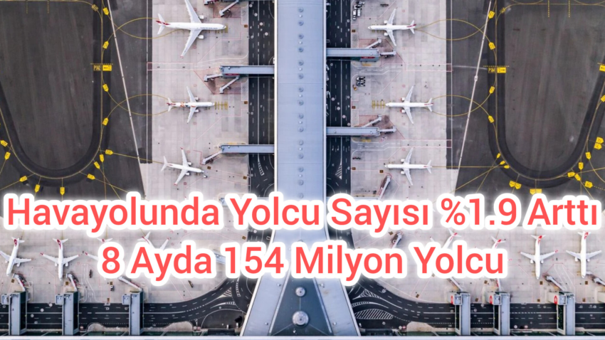 Havayolu İle Taşınan Yolcu Sayısı %1,9 Artarak 8 Ayda 154 Milyona Ulaştı