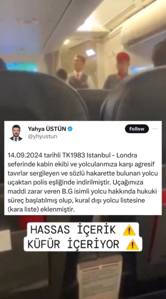 THY, Sorunlu Yolcunun Kara Listeye Alındığını ve Hukuki Süreç Başlatıldığını Açıkladı