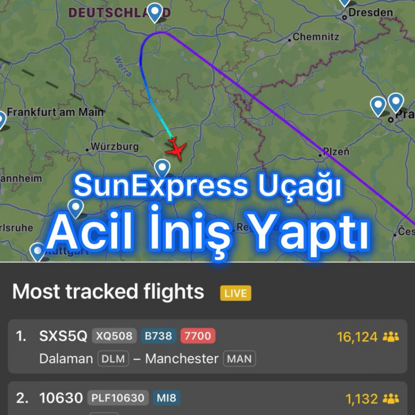 SunExpress’in Boeing 737 Uçağı, Hasta Yolcu Nedeniyle 7700 Acil Durum Kodu Verdi