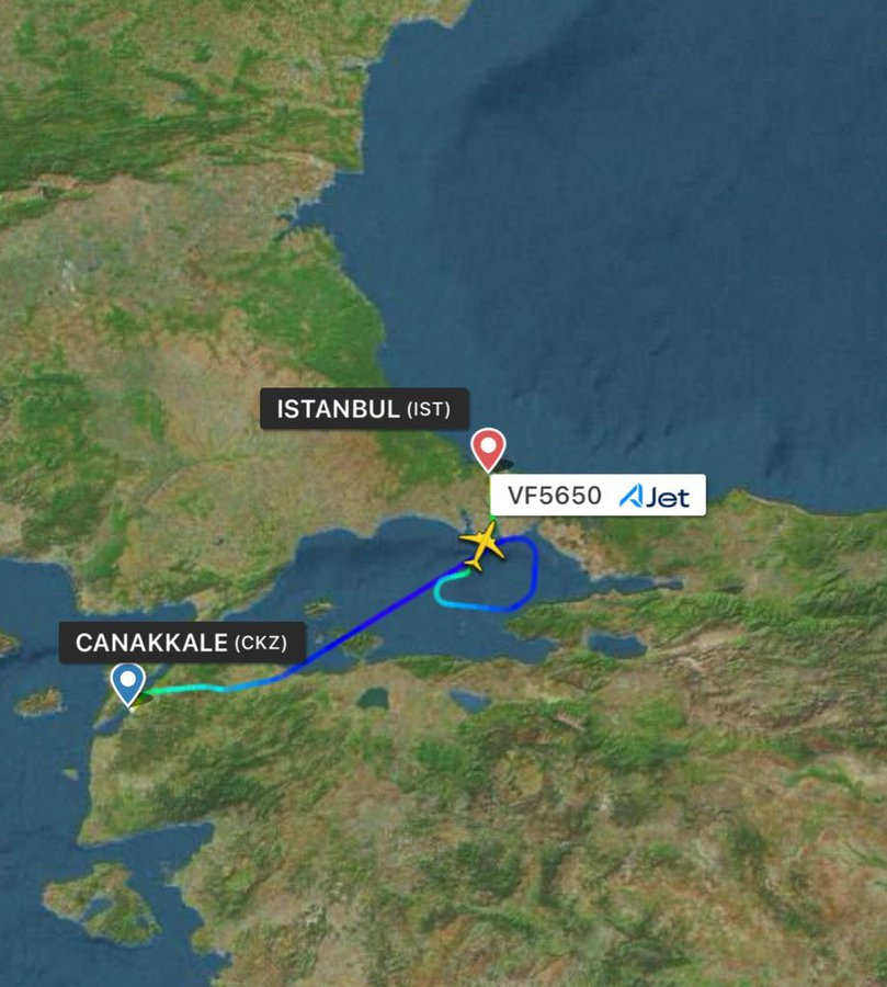 AJet’in Çanakkale – Gaziantep Uçağı İstanbul’a Divert Etti