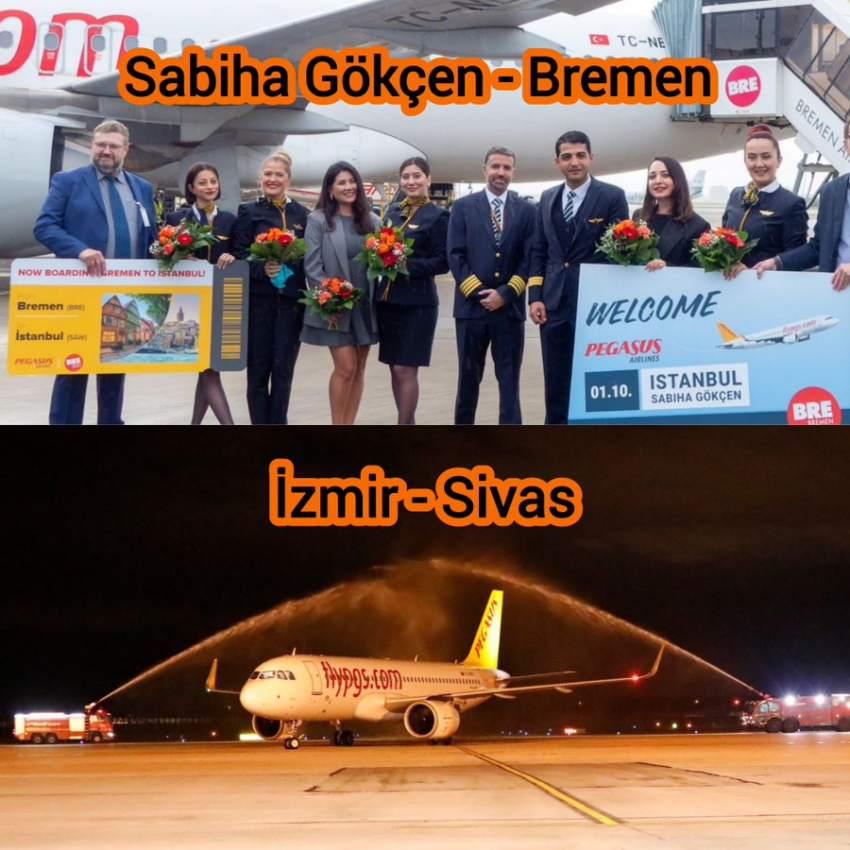 Pegasus, Sabiha Gökçen – Bremen ve İzmir – Sivas Uçuşlarına Başladı