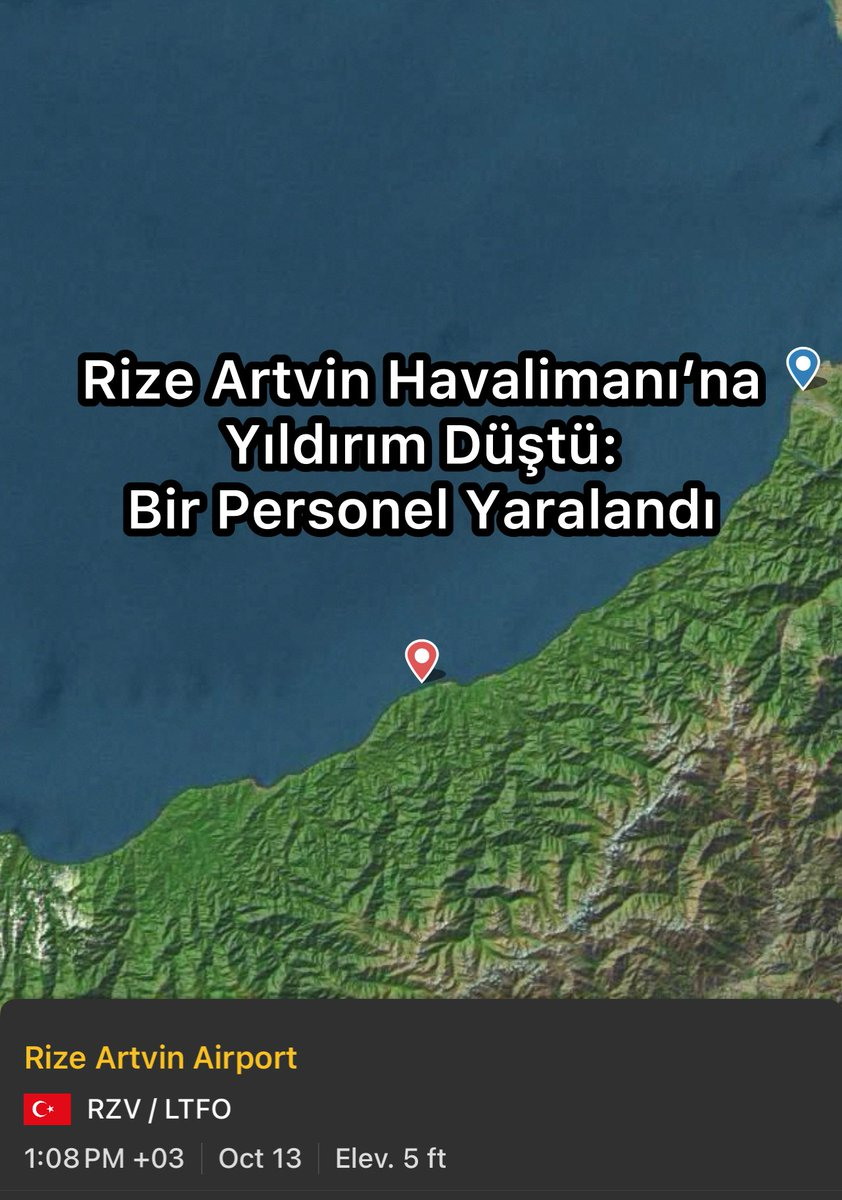 Rize Artvin Havalimanı’na Yıldırım Düştü: Bir Personel Yaralandı #HSMözel