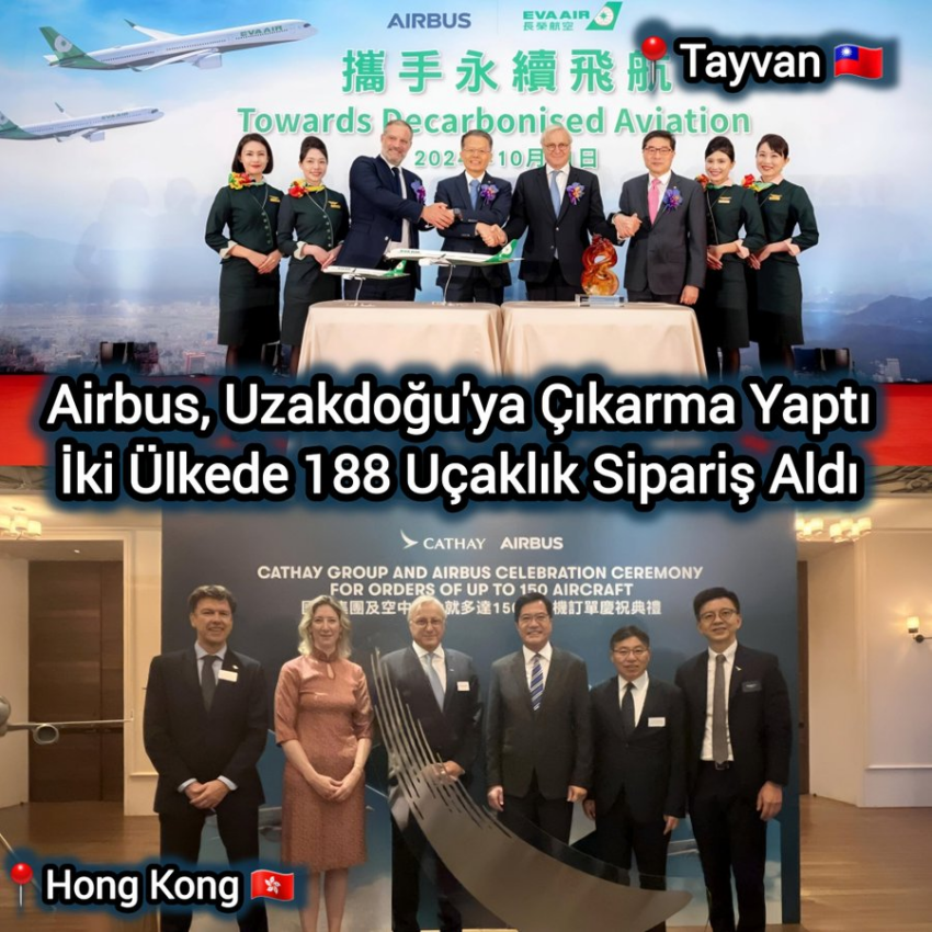 Airbus, Cathay Pacific ve Eva Air İle 188 Uçak İçin Büyük Bir Anlaşma İmzaladı