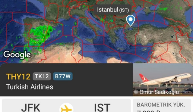 THY’nin #TK12 New York – İstanbul Uçağı Londra Heathrow’a Divert Ediyor