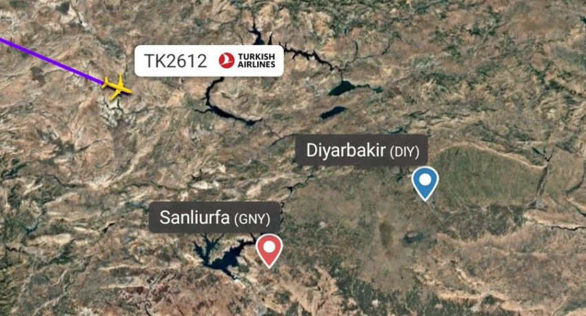 THY’nin #TK2612 Seferi, Askeri Trafik Nedeniyle Diyarbakır Yerine Şanlıurfa’ya Divert Etti