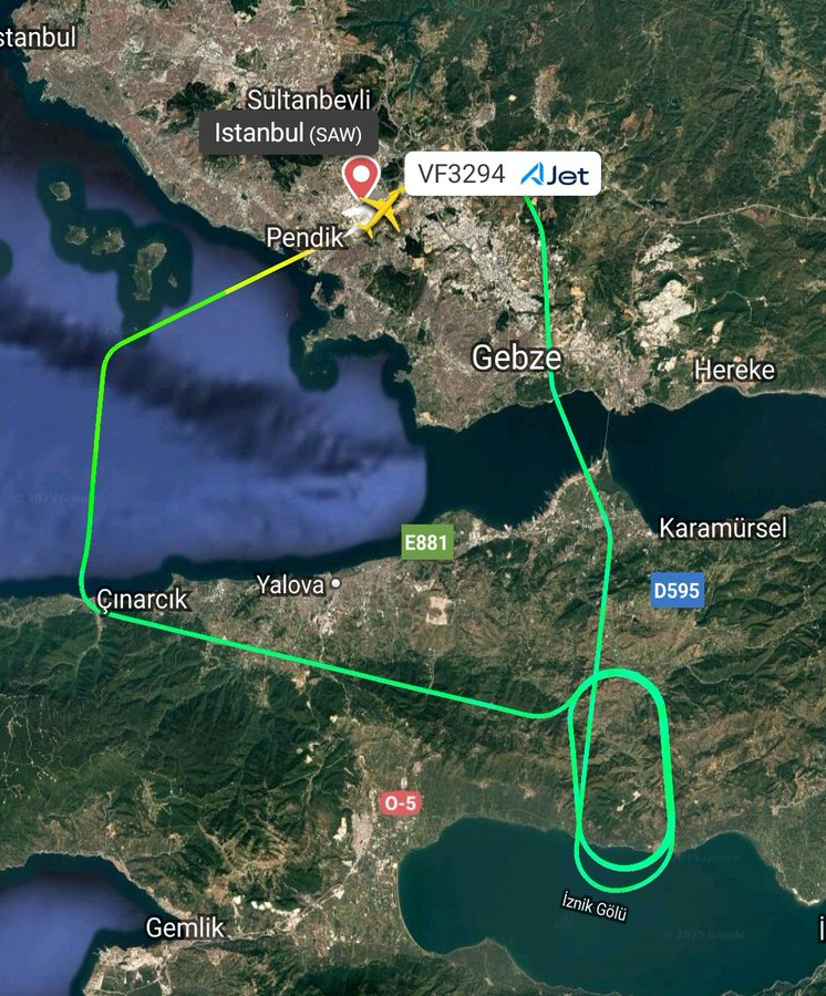 AJet #VF3294 İstanbul - Rize Seferi Geri Döndü - HavaSosyalMedya